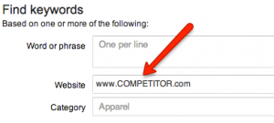 Find competitor keywords