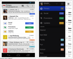 Google's new Gmail on the Android and iPhone