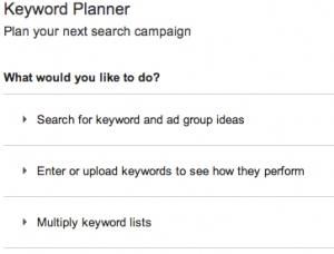 Keyword Planner Options