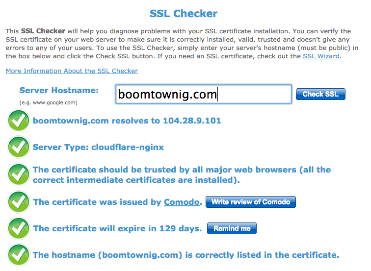 Check SSL certificate for technical SEO