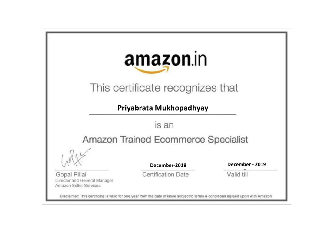 Amazon Trained Ecommerce Specialist Certificate