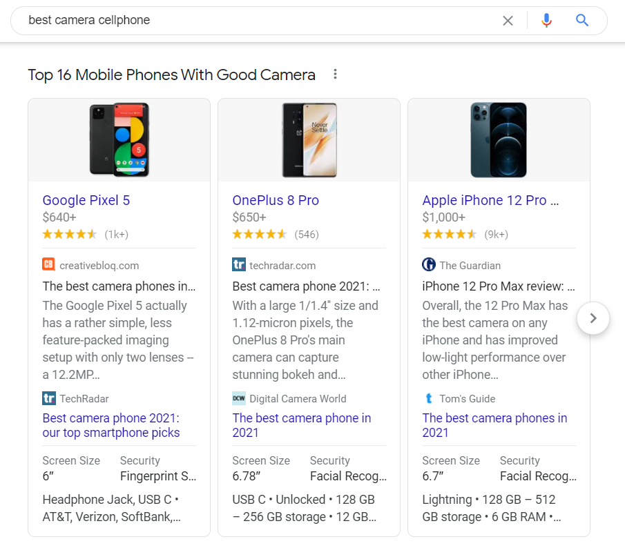 Best Camera Cellphone Search On The Google